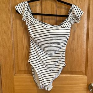 New with tags. Vince Camuto Off the shoulder full piece suit.